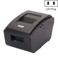 Black dot matrix invoice printer angled view with front window and top paper tray