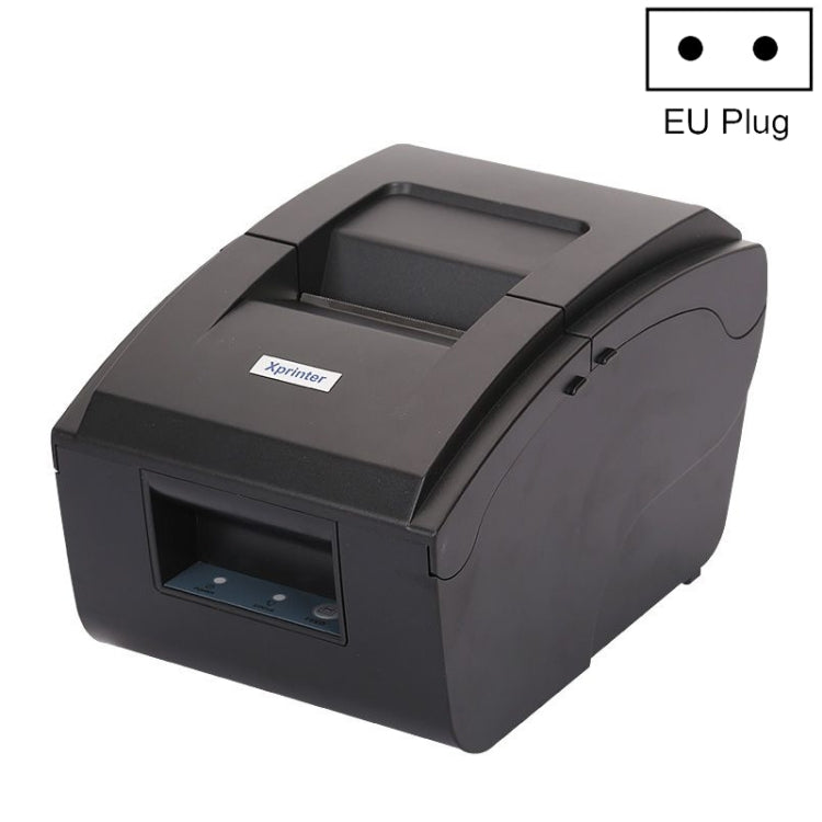 Black dot matrix invoice printer with front paper feed window and Xprinter logo
