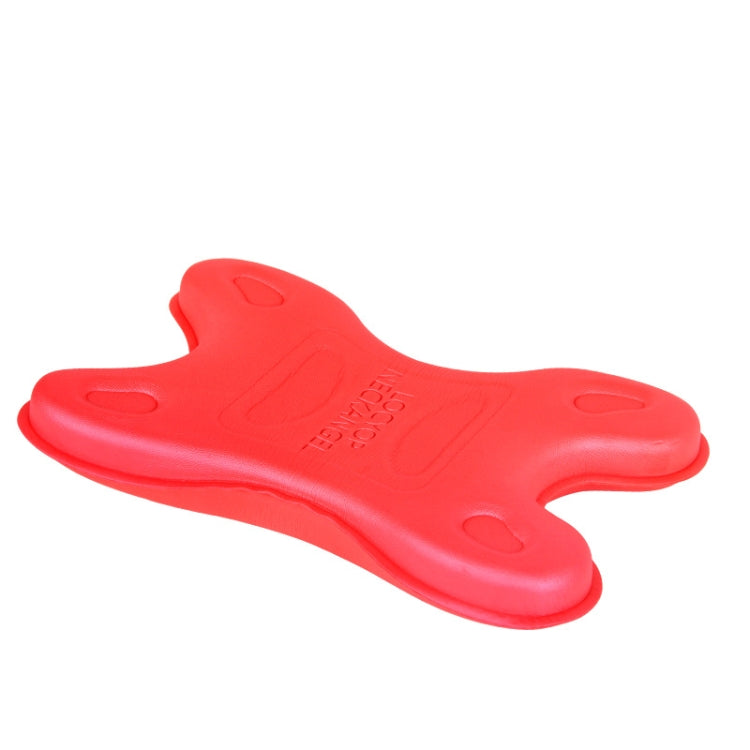 Red portable neck pillow massager, contoured ergonomic shape with side finger grooves
