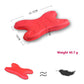 Red neck stretching massager pillow with dimension markers and lightweight design