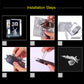 Installation steps for 3D metal model puzzle, hands assembling cut parts