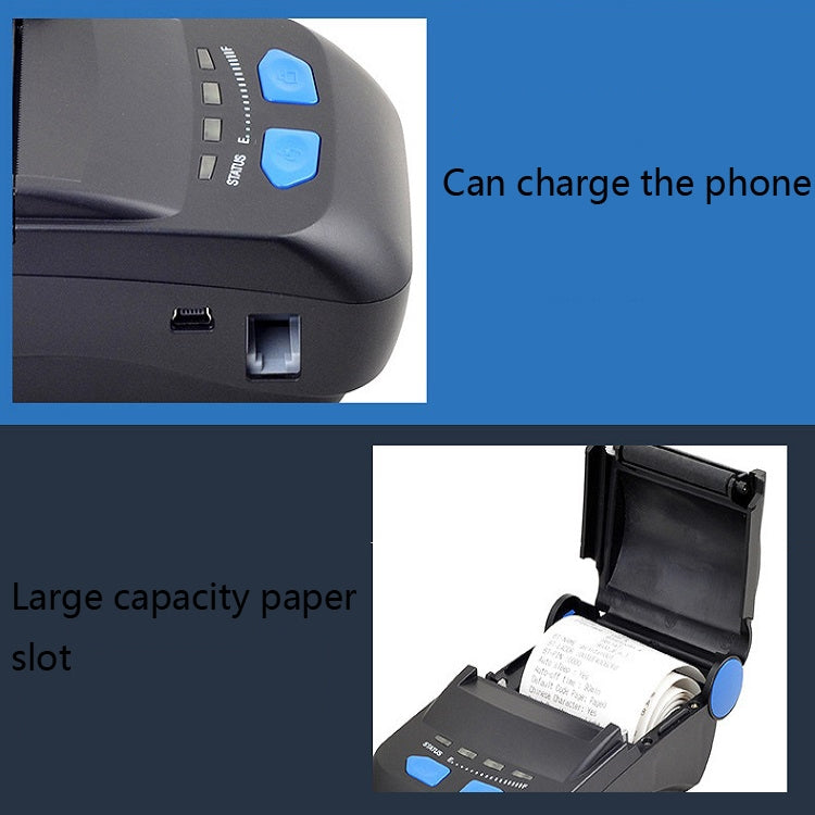 Close-up of printer side ports and blue buttons on the black control panel