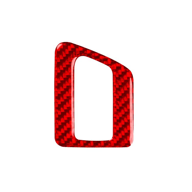 Red carbon-fiber trunk switch sticker with cutout window