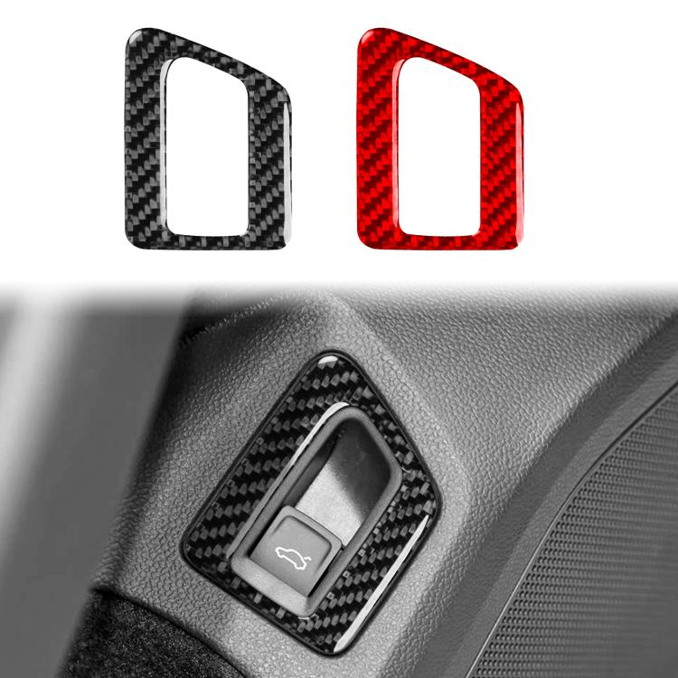 Black and red carbon-fiber trunk switch stickers, with switch area