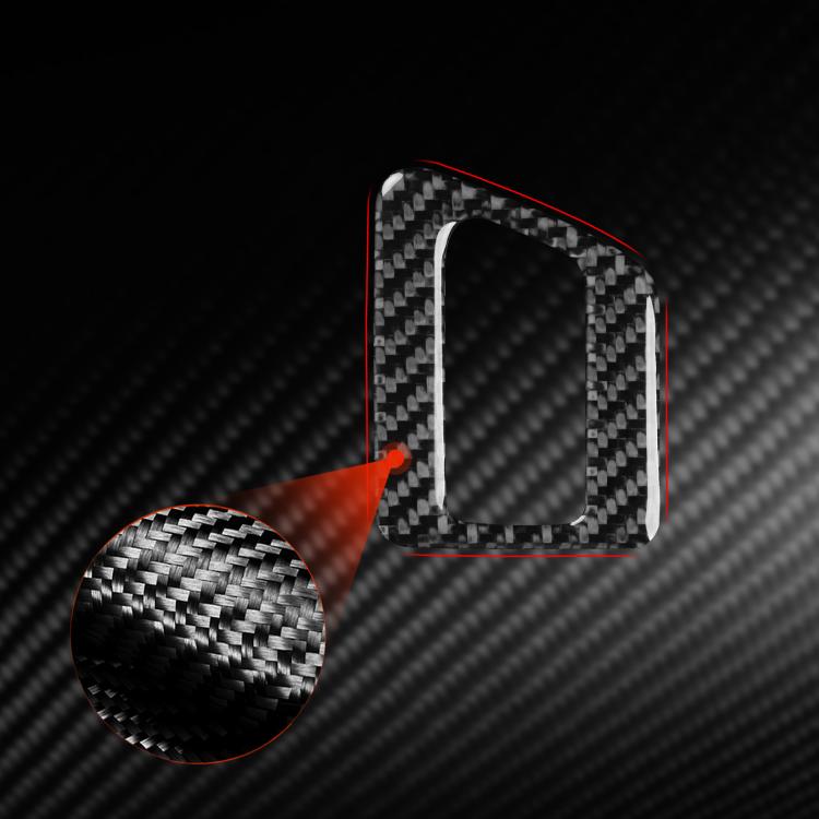 Black carbon-fiber trunk switch sticker with red accent border