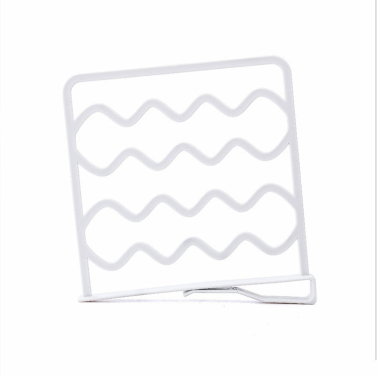 White wavy storage partition bar with base clip and open frame