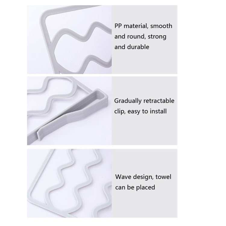 White wave-pattern shelf divider bar, smooth rounded frame design