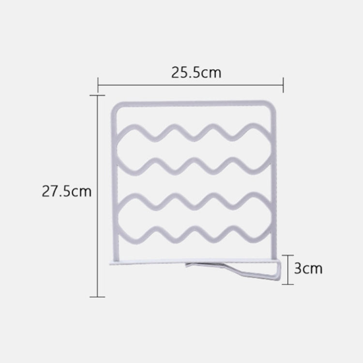 Storage bar size diagram: 25.5cm wide, 27.5cm tall, 3cm base depth