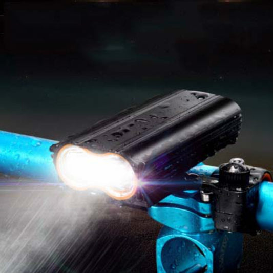USB rechargeable front bicycle headlight with bright white beam