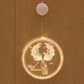 Hanging round LED Christmas light with deer and 'Merry Christmas' graphic
