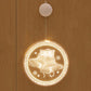 Hanging LED light decoration with 3D reindeer and glowing ring border