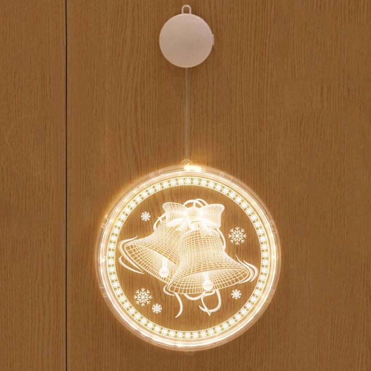 Hanging LED light decoration with 3D reindeer and glowing ring border