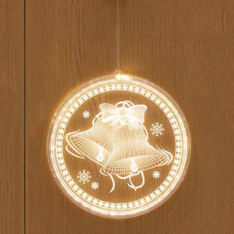 Hanging LED light decoration with 3D reindeer and glowing ring border