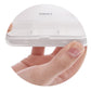 Portable white pill box lid close-up with translucent window and compartment divider details