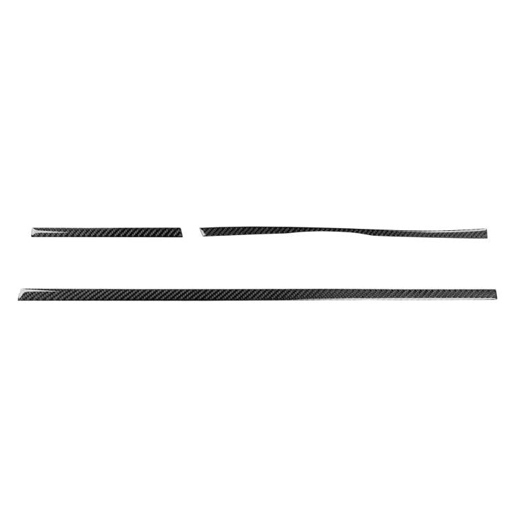 Dashboard trim sticker set for Volkswagen CC, left-hand drive; 3-piece black carbon fiber look strips