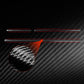 Dashboard trim sticker set with carbon fiber texture and red accent strip details