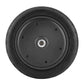Black scooter drive wheel with center hub and mounting screws, pneumatic tire