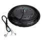 Black scooter drive wheel motor with top plate bolts and multi-wire connectors