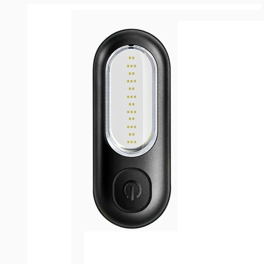 Black bike tail light with vertical LED array in an oval clear lens