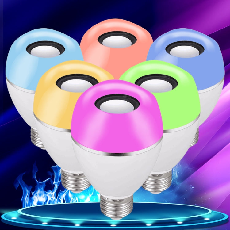 Colorful smart LED music bulbs with blue, pink, green, and yellow domes