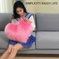 Heart-shaped faux fur cushion pillow, bright pink