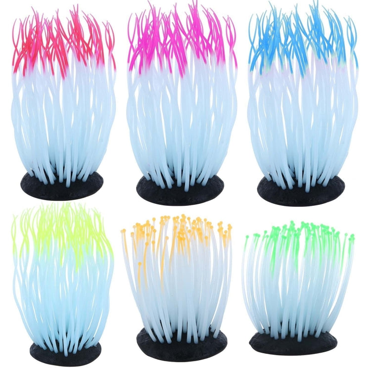 Set of coral tree aquarium ornaments showing multiple colors on matching black bases