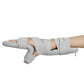 Long wrist immobilizer splint with padded finger platform for supported hand