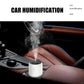 Pink car humidifier emitting mist with night-light glow