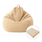 Beige bean bag chair fabric cover with tall back and carrying handles