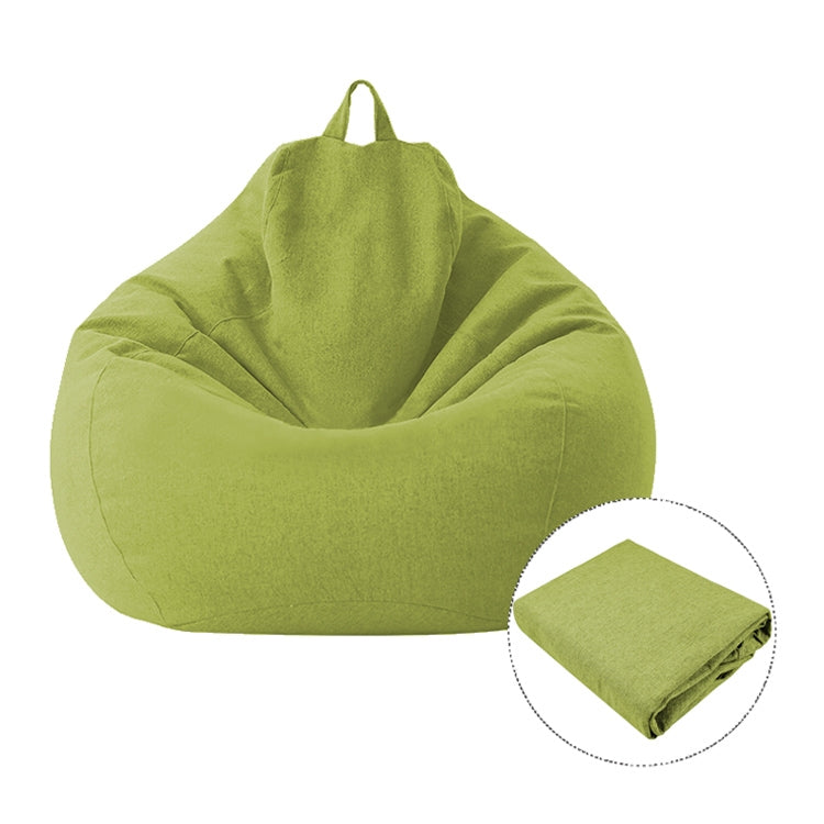 Green bean bag chair fabric cover with tall back and carrying handles