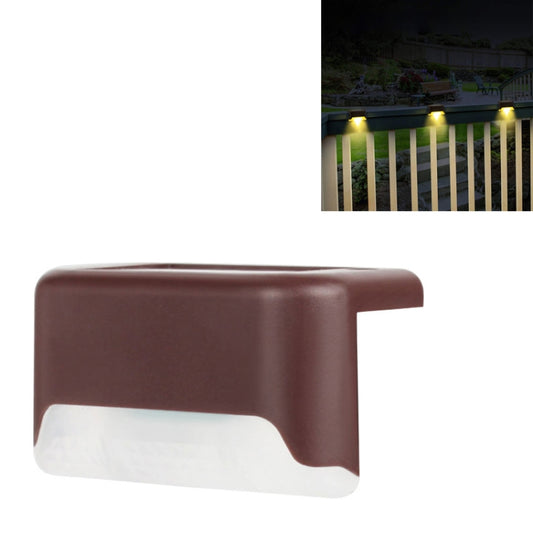Brown solar LED step light cap with translucent diffuser window