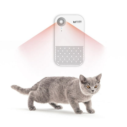 Pet deodorizer air purifier, white compact unit with front speaker grille