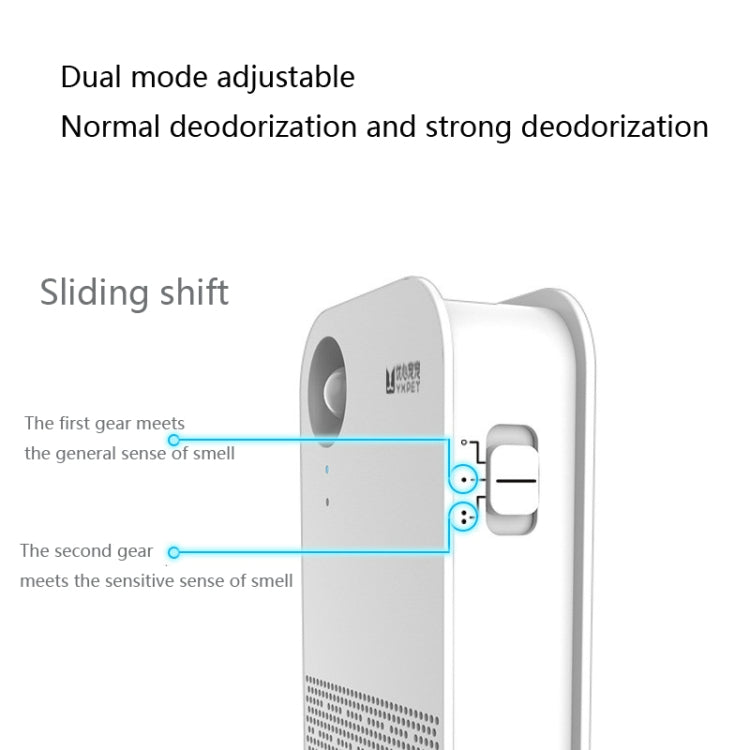 Pet deodorizer air purifier, white body with adjustable sliding control on side