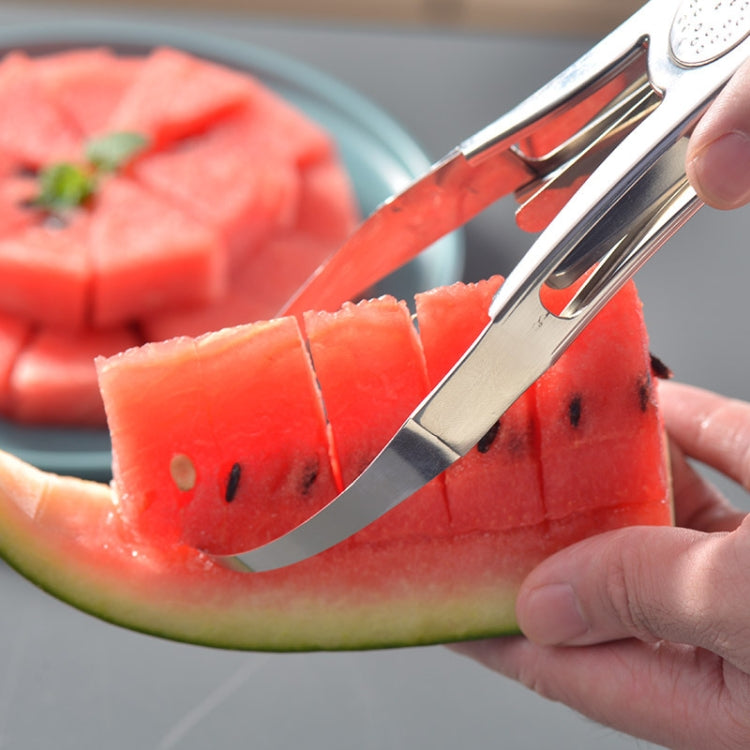 Stainless steel fruit slicer corer cutting slices with curved curved blade