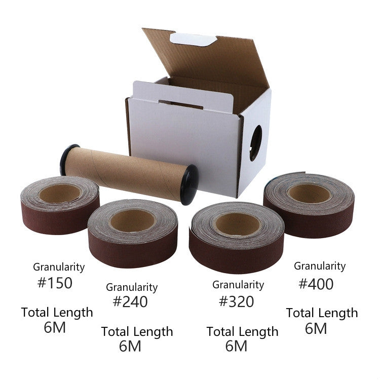 Four emery cloth rolls (#150, #240, #320, #400) with box packaging