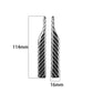 Carbon fiber rearview mirror sticker pair, black, 114mm x 16mm curved strips