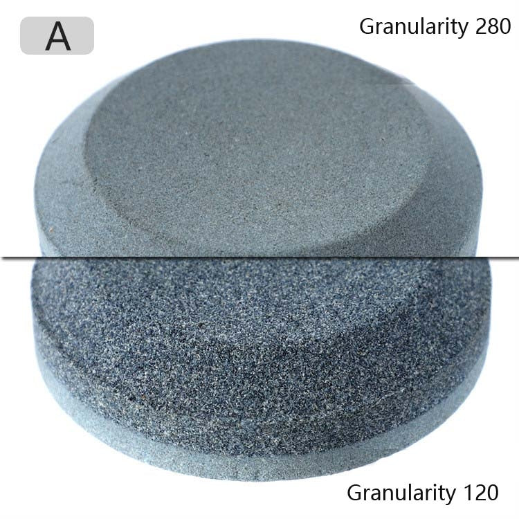 Round whetstone knife sharpener, granularity 280 and 120 on double surfaces