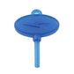 Blue plastic shock ball launcher stem with oval top and lightning bolt marking