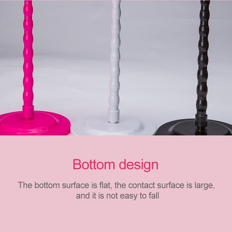 Wig stand base design with flat round contact surface and raised post