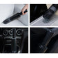 Handheld car vacuum cleaner with crevice tool and brush attachments for tight spaces