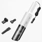 White handheld vacuum cleaner bundle with power cord and multiple brush/crevice tools