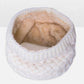 White chunky knit infinity scarf with plush velvet-fleece lining, loop scarf