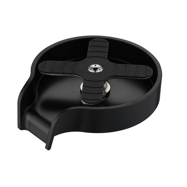 Black embedded automatic cup washer with rotating center nozzle and splash guards