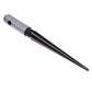 T-handle taper reamer with silver head, black central section, and pointed cutting tip