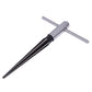 T-handle taper reamer core bit with silver cross handle and black shank section, angled