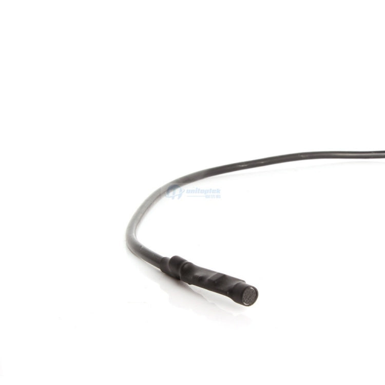 Mini CCTV audio microphone cable end with black inline control and 3.5mm plug.