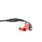 Audio microphone cable with red/white RCA jacks and black 3.5mm connector lead.
