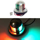Stainless steel marine LED signal light with red/green lens, lit with wires