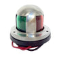 Two-color LED marine signal light with chrome housing and red and green lenses