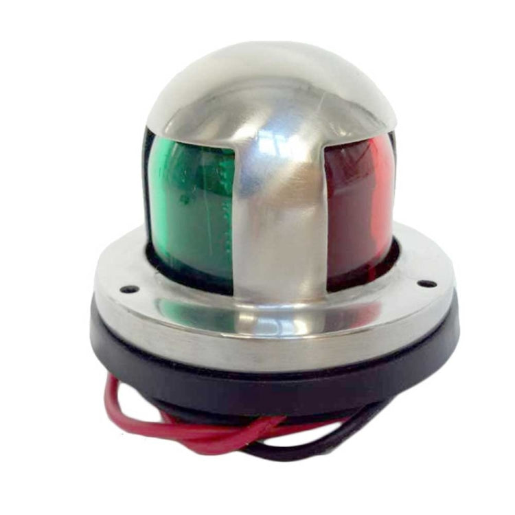 Two-color LED marine signal light with chrome housing and red and green lenses
